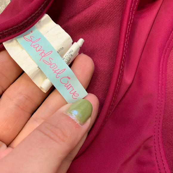 Island Soul Curve Magenta Cutout Plus Size Swim Bikini Bottoms Bathing Suit 1x - Picture 5 of 5